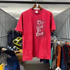 Vtg Y2K Jesus Double-Sided “Thy Will Be Done" T-Shirt